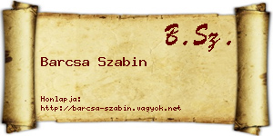 Barcsa Szabin névjegykártya